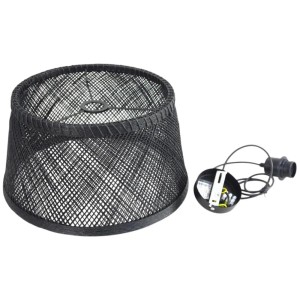 Dapo Decken Pendelleuchte Klara 42cm Papier Schwarz E27 IP20