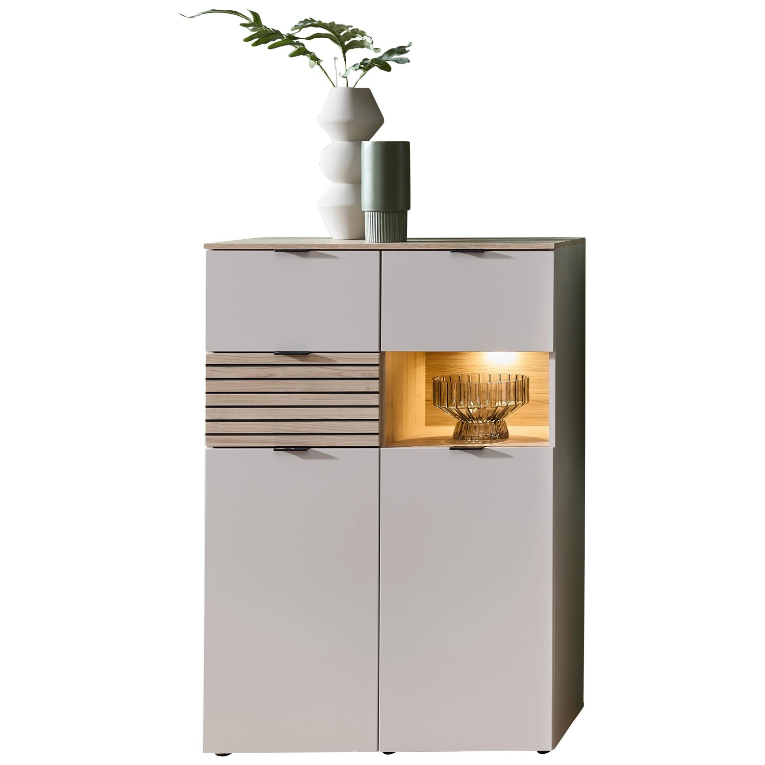 Premium Living Highboard Memphis Eichefarben/Kaschmir