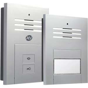 REV Sprechanlage Quattroline Audio Silber für 1 Familie, mit Klingel und Türöffner.
