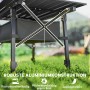 Schwarzer Outsunny Campingtisch aus Aluminium mit Stoffkorb und X-förmiger Stütze.