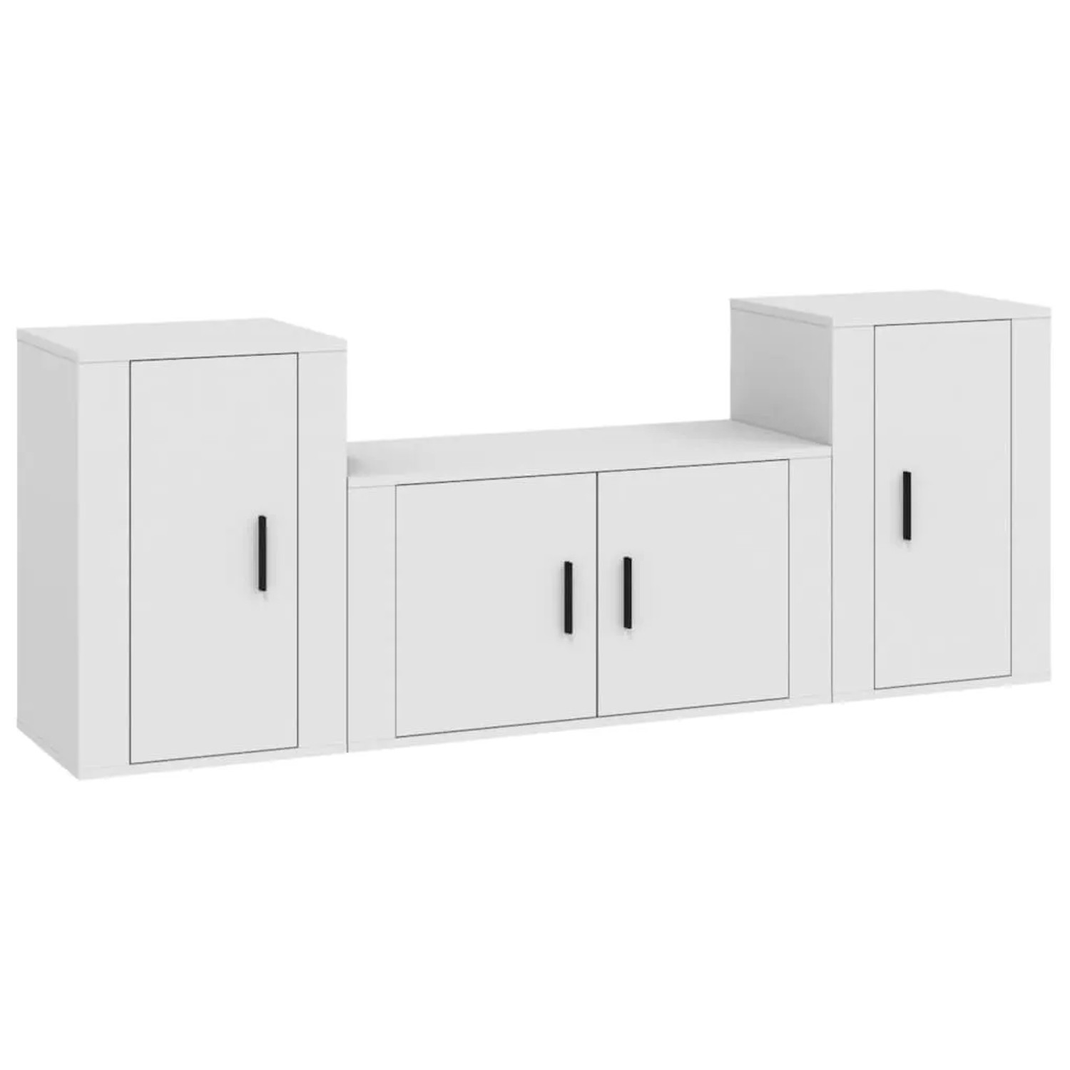 vidaXL 3-Tlg TV-Schrank-Set Weiß Holzwerkstoff 3188502