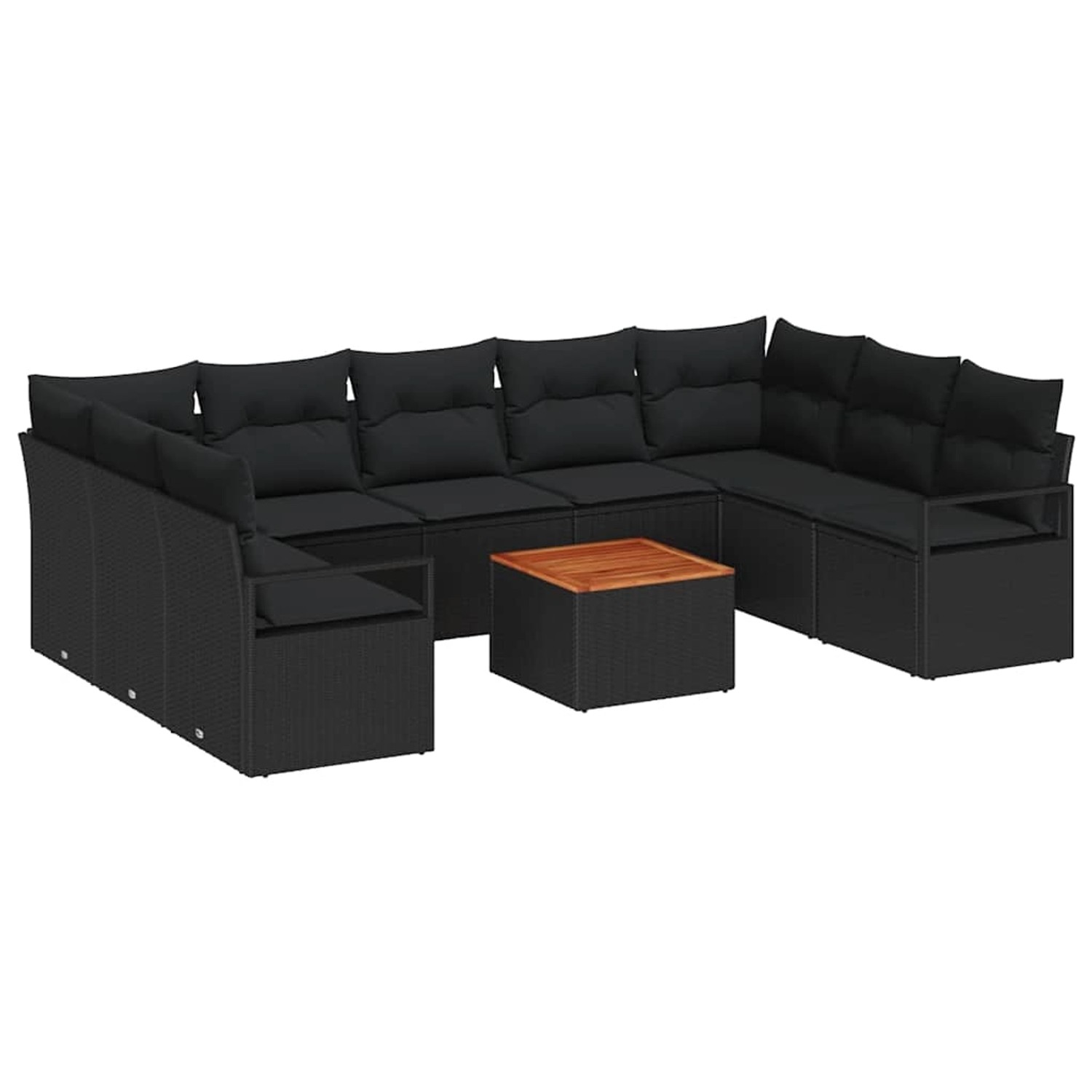 vidaXL Garten-Sofa-Set 10-Tlg Schwarz 3356420 günstig online kaufen