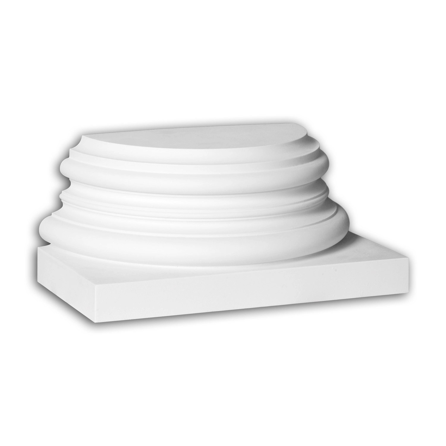 PROFHOME 447301 Halbsäulen Sockel Fassadenstuck Säule Fassaden Element 24,4 cm x 12,2 cm x 10,8 cm Weiß