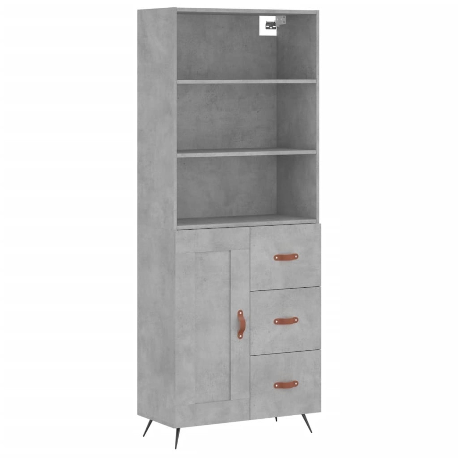 vidaXL Highboard Betongrau 69,5x34x180 cm Holzwerkstoff 3189993 günstig online kaufen