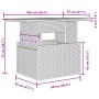 vidaXL Garten-Sofagarnitur, 11-teilig, schwarz, Poly Rattan, mit Maßangaben.