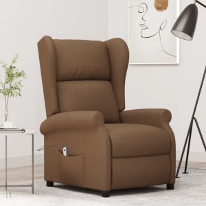 vidaXL Elektrischer Ohren-Relaxsessel Braun Stoff