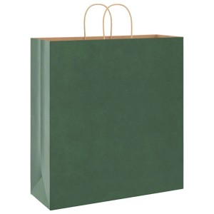 vidaXL Papiertragetaschen 250 Stk mit Henkeln Grün 45x17x48 cm 4101737