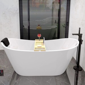Bad Land Freistehende Badewanne ROSSA 170x80 + Kopfstütze KODI + Ablauf