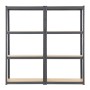 2er Set graue Juskys Lagerregale Easy, 160x80x40 cm, mit je 4 Böden.