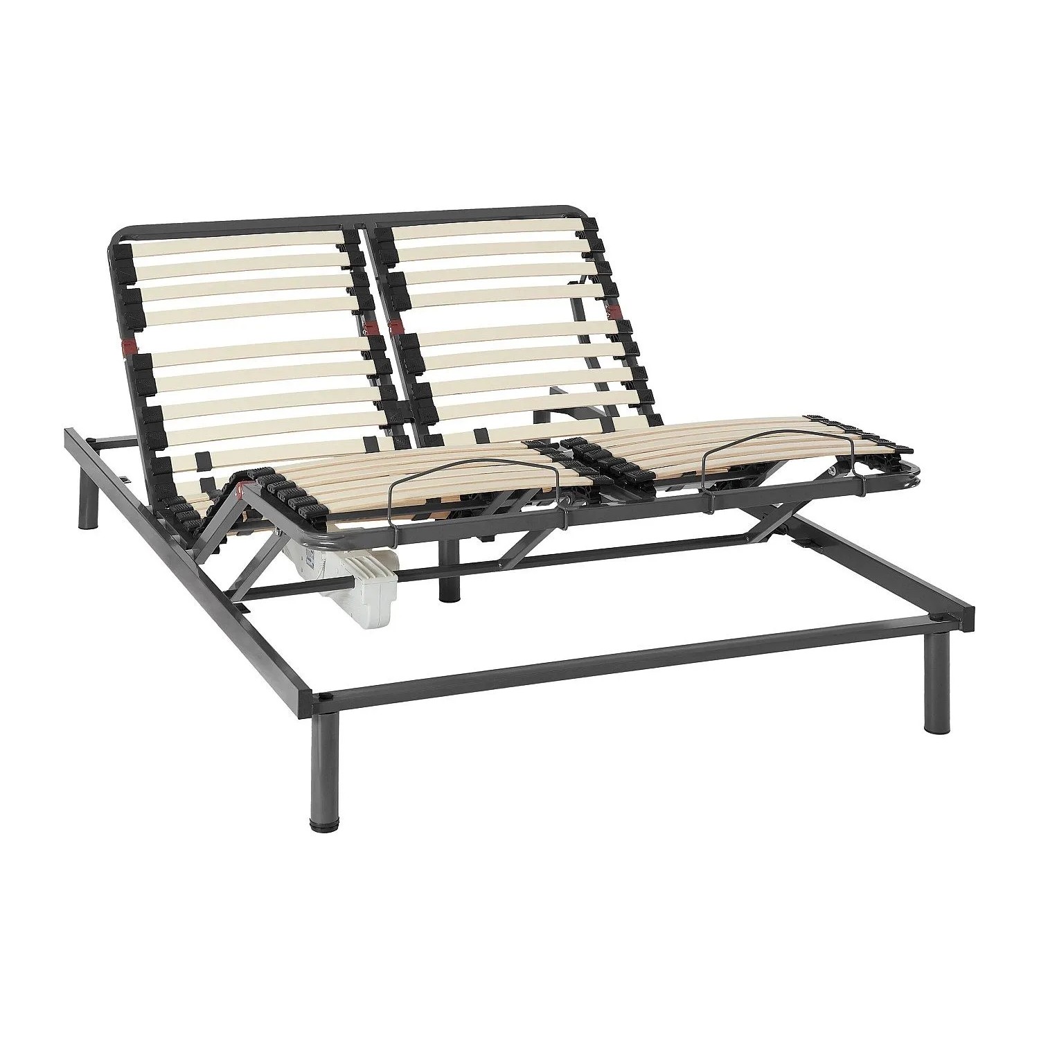 Vente-unique Bettgestell Mit Verstellbarem Lattenrost Pandino Schwarz 200 cm