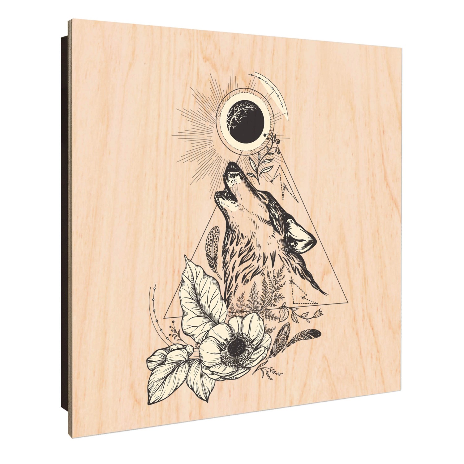 Banjado Großer Schlüsselkasten Holz 30x30cm Schwarz Scharnier Links 50 Hake günstig online kaufen