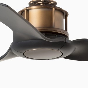 Energiespar Deckenventilator Just Fan in Messing-Schwarz, 81cm Durchmesser.