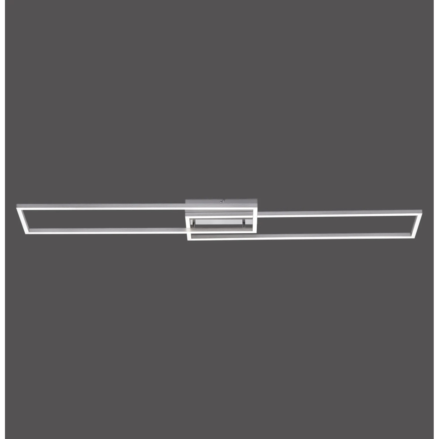 Moderne LED-Deckenleuchte Iven aus Stahl, 110x25 cm, dimmbar und mit CCT-Funktion.