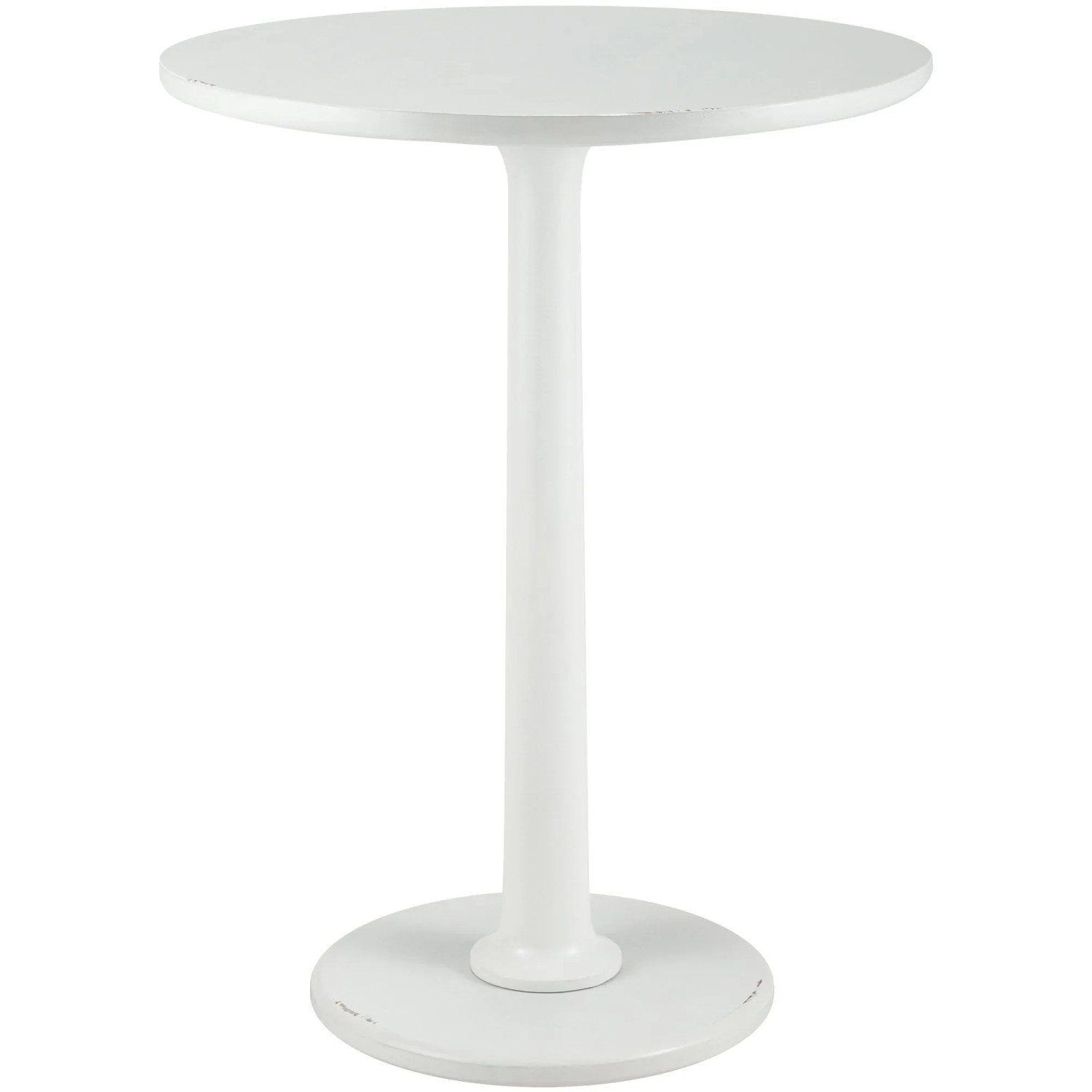 DELUKE Beistelltisch MERLE Rund 50x50x66cm Holz Antik-Weiß Kleiner Tisch Couchtisch für Wohnzimmer