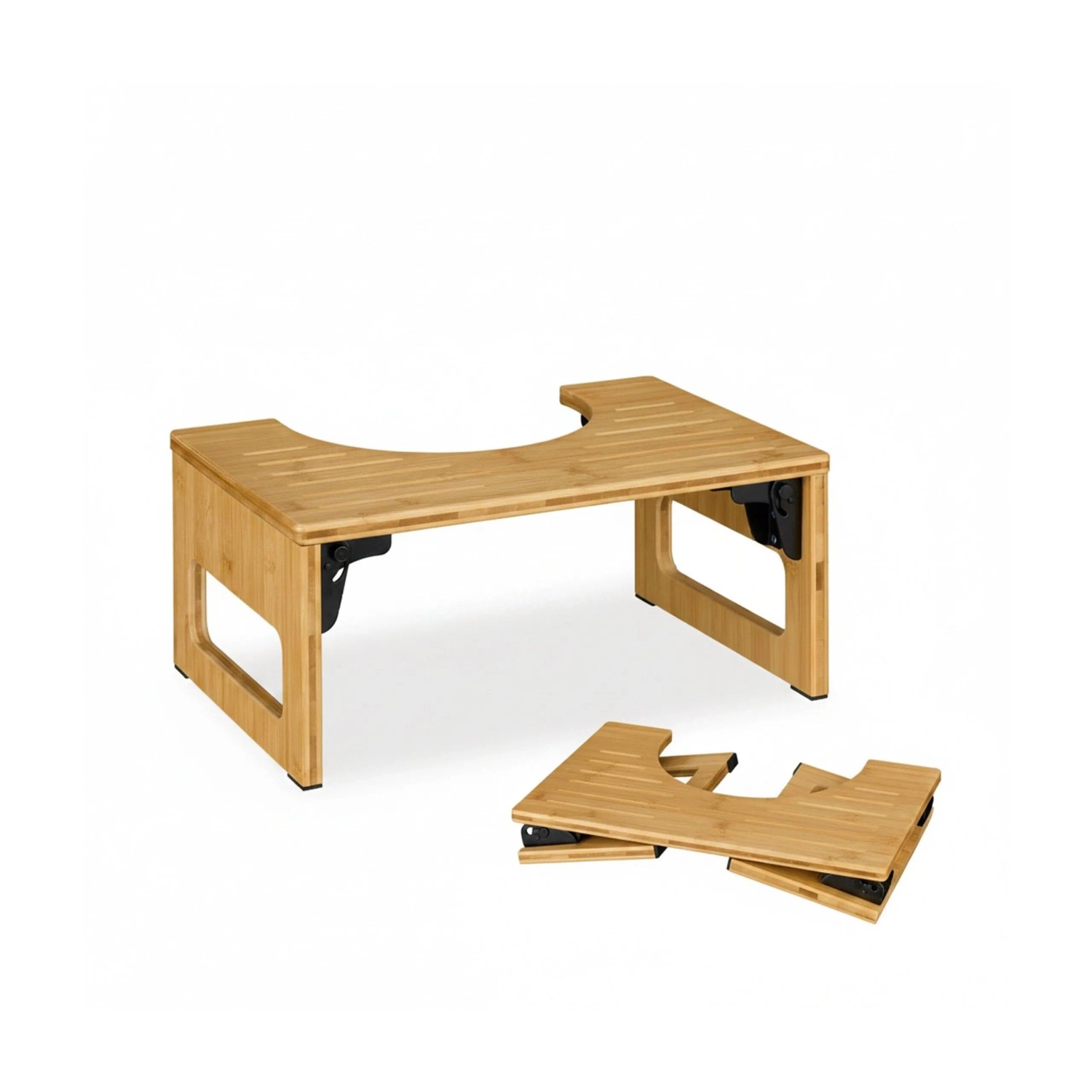 Relaxdays Toilettenhocker Bambus Natur Klappbar Rutschfest 18,5 cm x 43 cm x 27,5 cm 2,3 kg