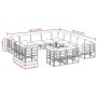 vidaXL Garten-Sofa-Set, 13-teilig, schwarz, Aluminium, mit modularem Design und Kissen.