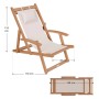 2er Set Juskys Akazienholz Strandliege Tavira Creme mit Maßen