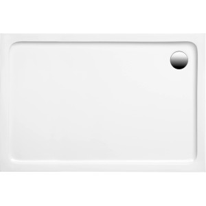 Rechteckige, extraflache Ottofond Duschwanne Aruba, 120x80 cm, aus weißem Acryl.