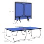 SPORTNOW Tischtennisplatte, klappbar, blau, mit Netz und Rollen. Abmessungen: 274 x 152,5 x 76 cm.