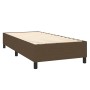 Boxspringbett braun 90x200 cm, Stoffbezug, ohne Kopfteil und Matratze.