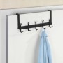 Schwarze Wenko Türgarderobe Nostalgie mit 5 Haken, an Tür eingehängt.