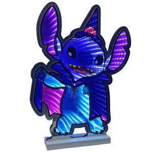 Disney Spiegellicht Stitch Halloween, 40 cm, LED-Dekofigur mit Infinity-Effekt.