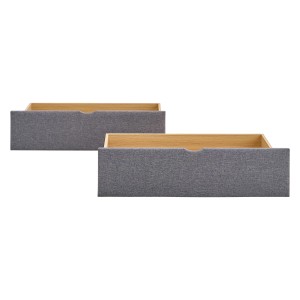 Homestyle4u Bettkasten Bett Schublade 2er Set Bettauszug mit Rollen Grau 1916