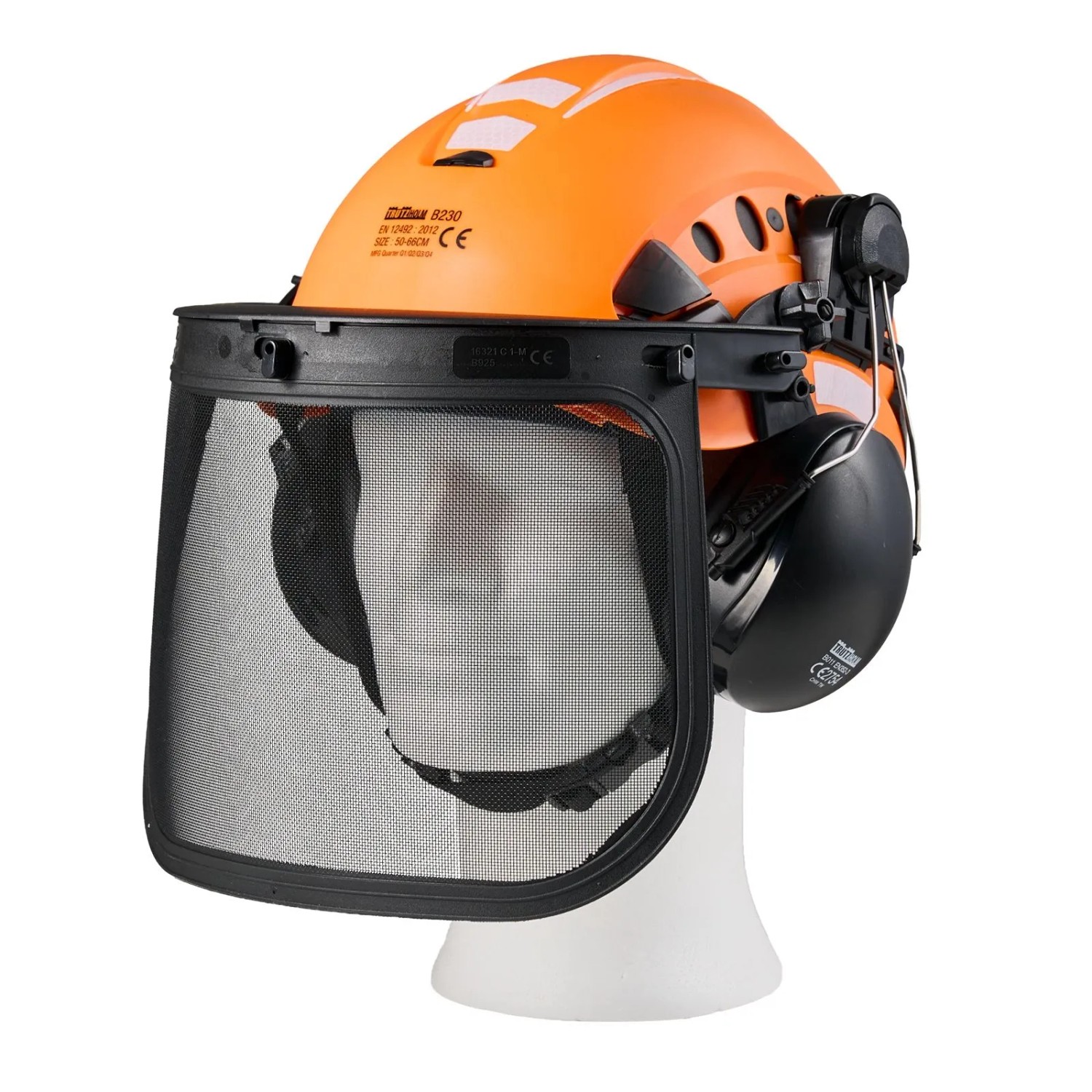 TRUTZHOLM Forsthelm mit Visier und Gehörschutz Schutzhelm Orange