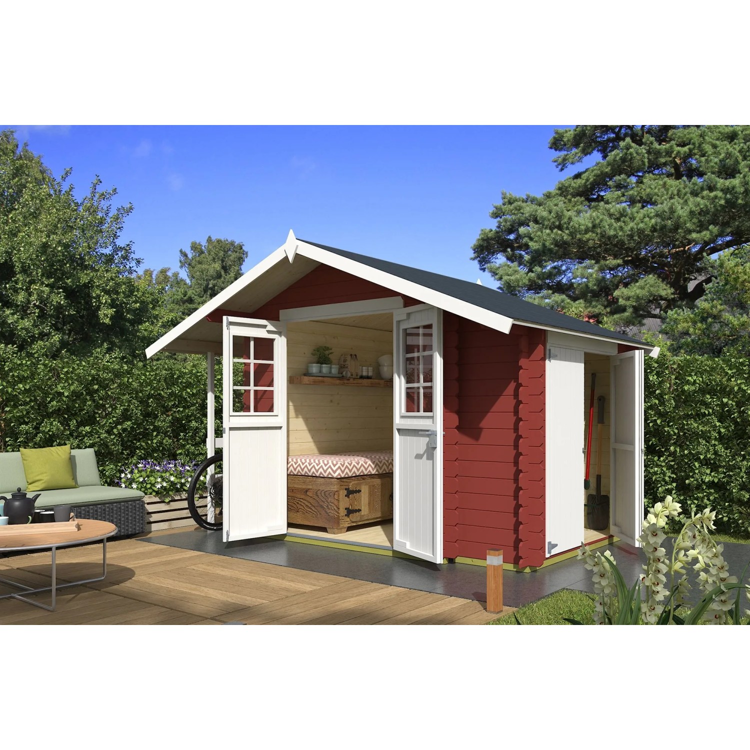 Lasita Gartenhaus Vilano 1 Schwedenrot 352,5 cm x 240 cm