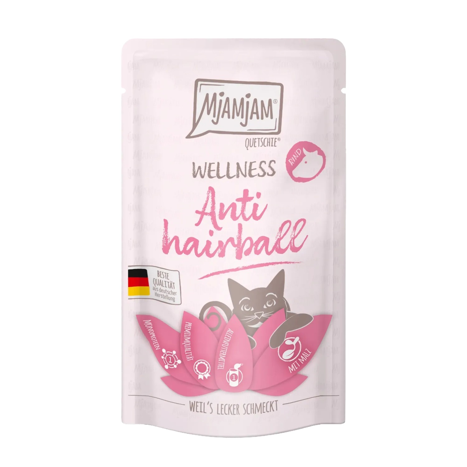 Mjamjam Katzen-Nassfutter Wellness Anti Hairball Rind 125 g
