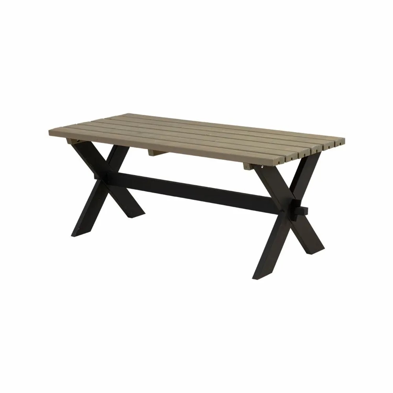PLUS Gartentisch 177 cm Farbgrundiert Schwarz Graubraun aus Kiefer/Fichte FSC MIX 70 %
