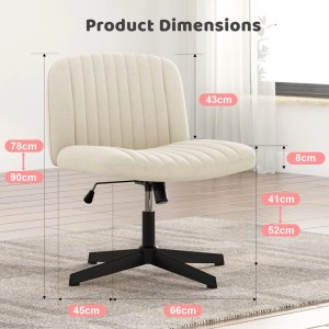 Rattantree Bürostuhl Armlos Criss Cross Design mit Verstellbarer Höhe 90 cm Beige