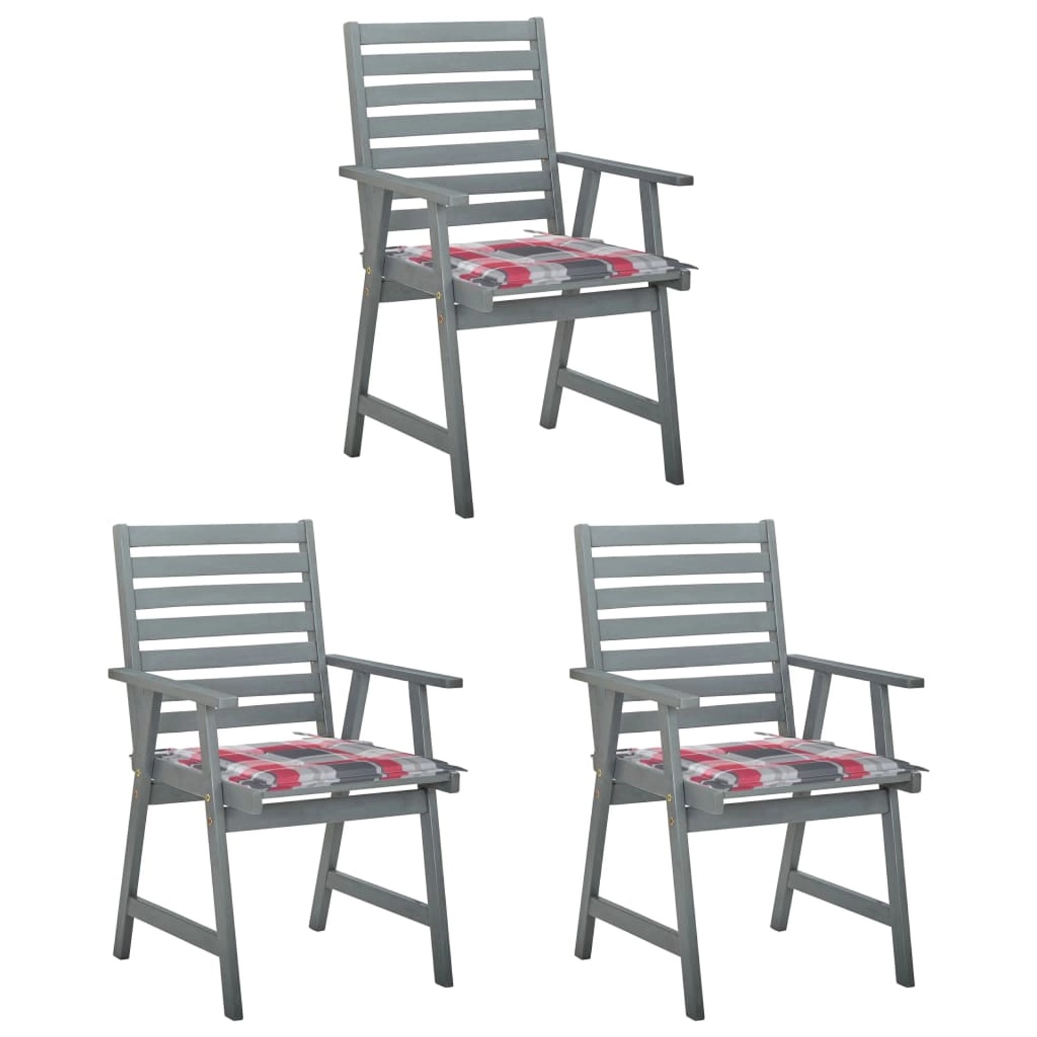 vidaXL Garten-Essstühle mit Kissen 3 Stk. 56 x 62 x 92 cm Massivholz Akazie günstig online kaufen