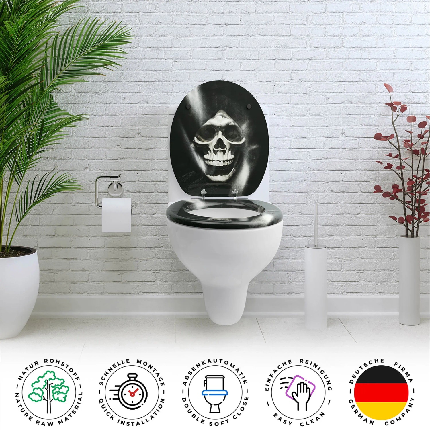 Totenkopf Toilettendeckel 3d