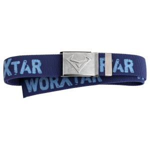 Bullstar Worxtar Koppelgürtel, marineblau mit Logo und Metallschnalle, 130 cm lang.
