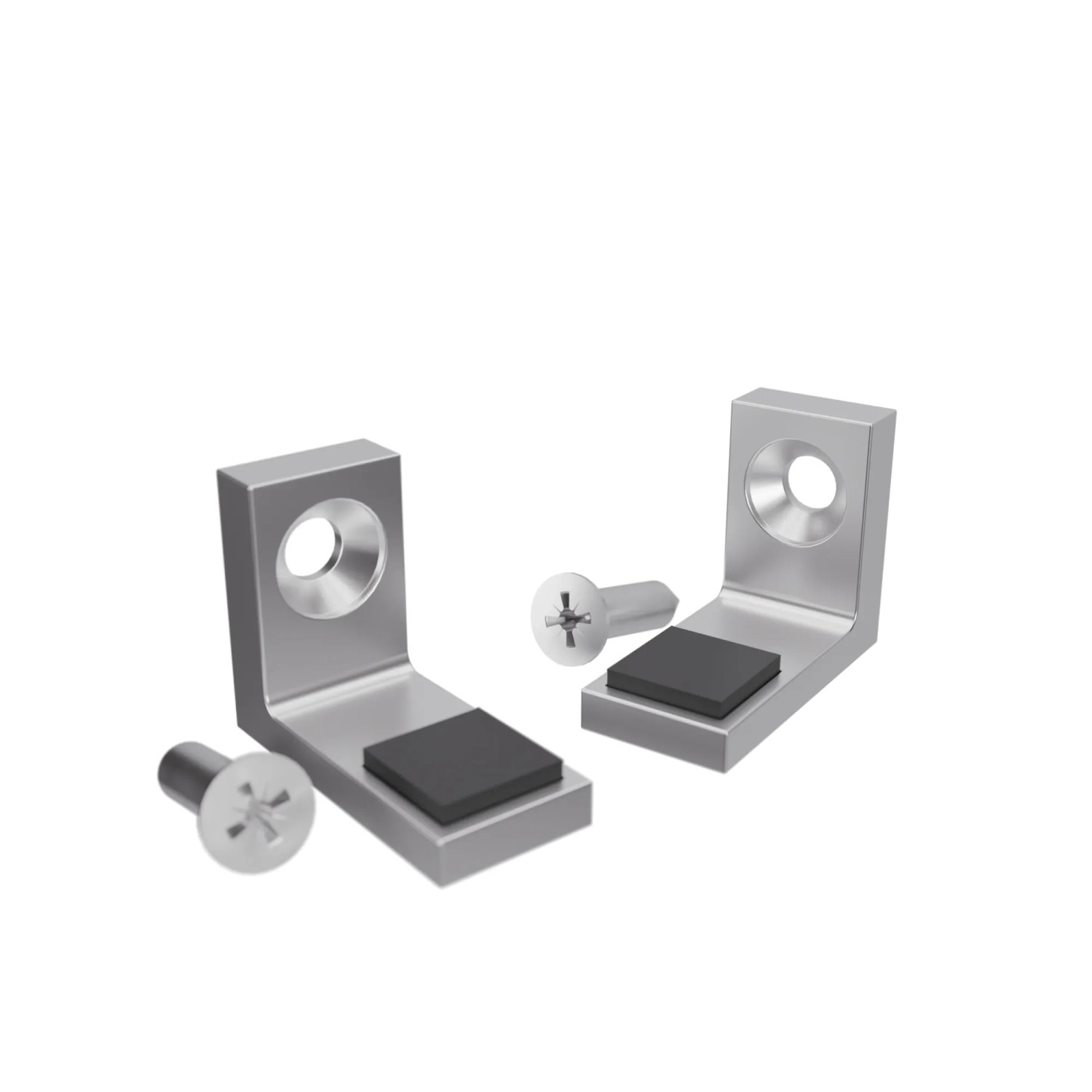 GroJa Stützwinkel-Set Ambiente Edelstahl für Zaunbau & Sichtschutz.