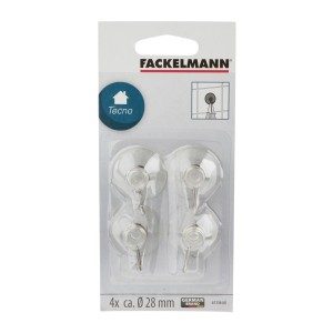 Fackelmann Saughaken, 4er-Set, transparent mit Edelstahlbügel, für Handtücher.