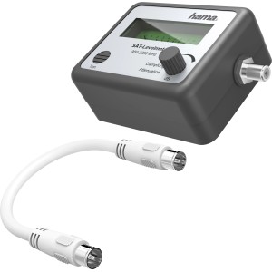 Hama SAT-Finder mit analoger Anzeige und Verbindungskabel für die Ausrichtung von Satellitenanlagen.