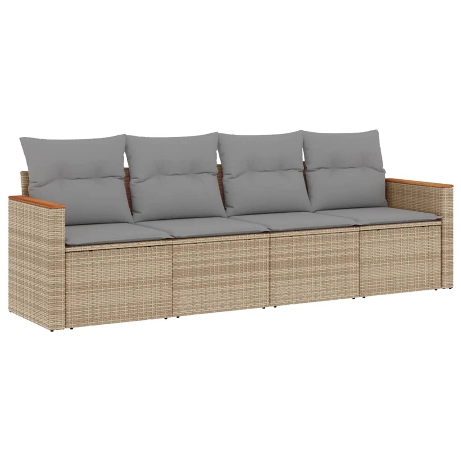 vidaXL 4-Tlg Garten-Sofagarnitur mit Kissen Beigemischung Poly Rattan 32257 günstig online kaufen