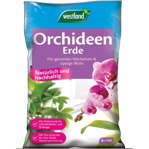 Westland Orchideenerde 4L im Beutel: Spezialerde für gesundes Wachstum und üppige Blüten.