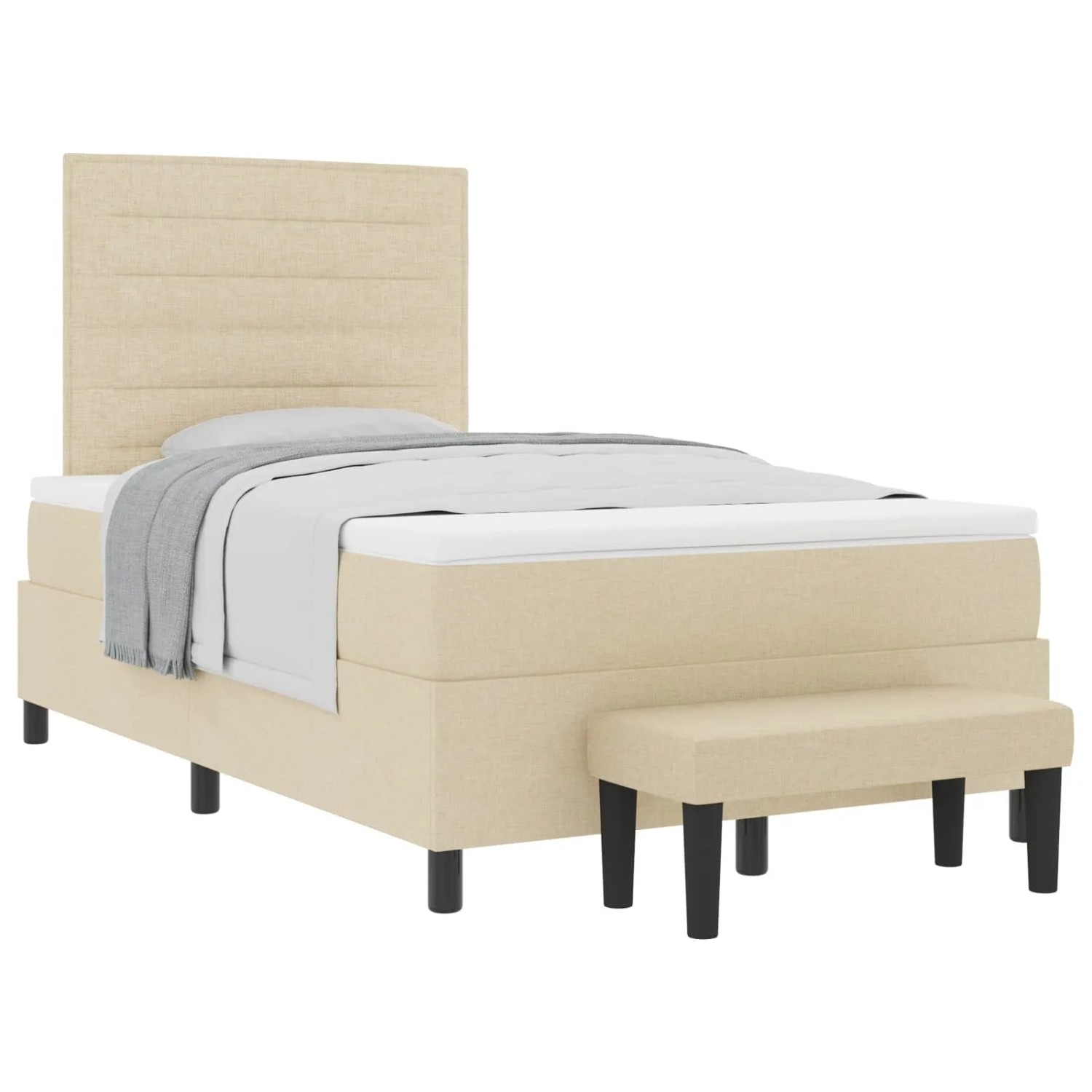 vidaXL Boxspringbett mit Matratze Creme 120 x 200 cm Stoff 3343986 günstig online kaufen