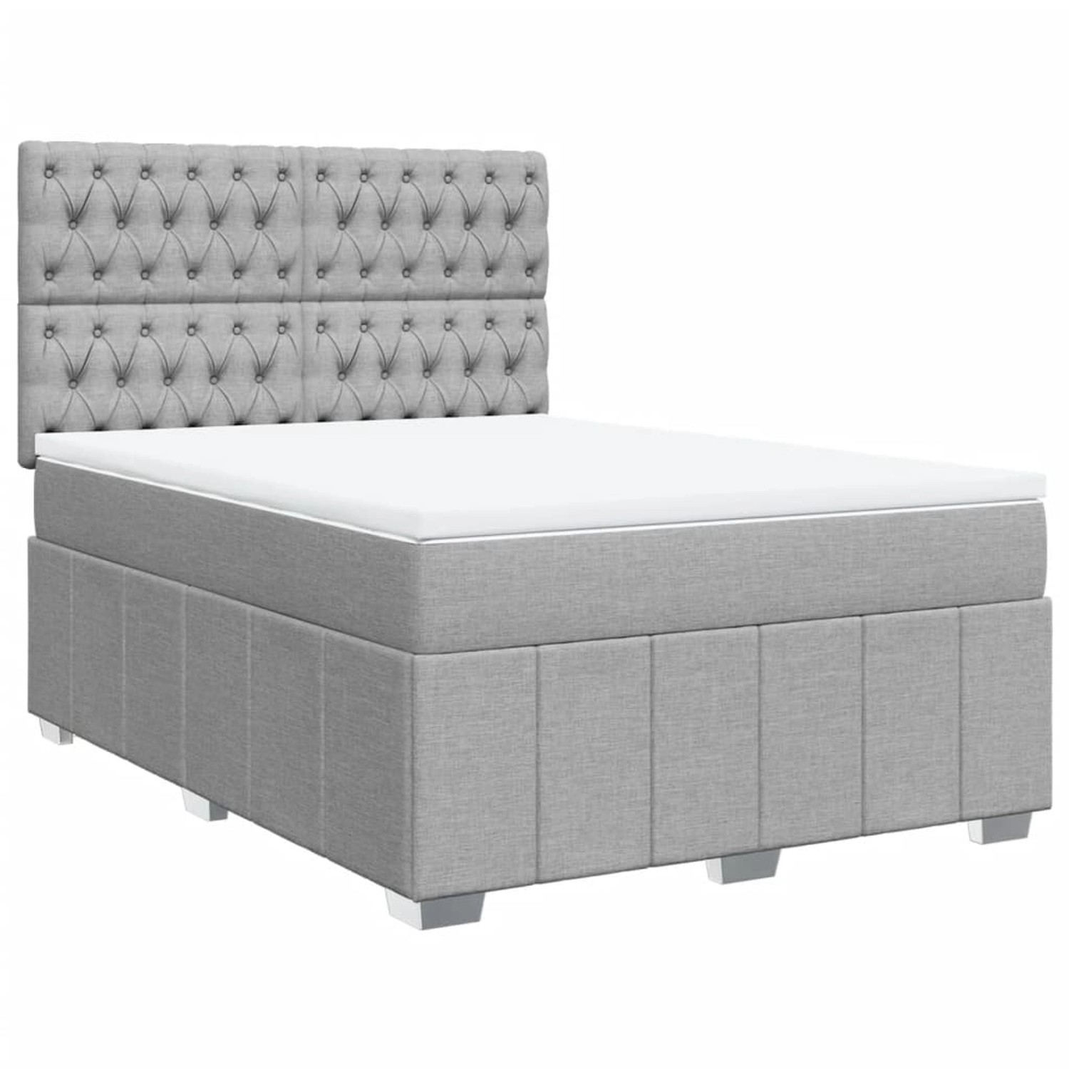 vidaXL Boxspringbett mit Matratze Hellgrau 160x200 cm Stoff 3291726 günstig online kaufen
