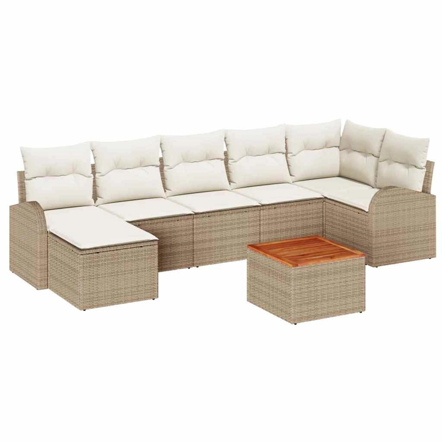 vidaXL Garten-Sofa-Set 8-Tlg Beige Weiß 3356279 günstig online kaufen