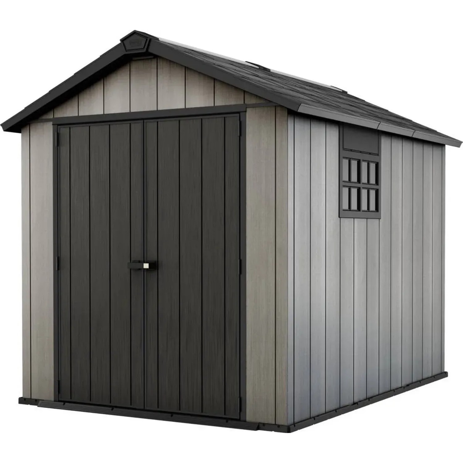 Keter Gartenhaus Oakland 759 mit Ziegeldach Kunststoff Grau 230x287x242 cm
