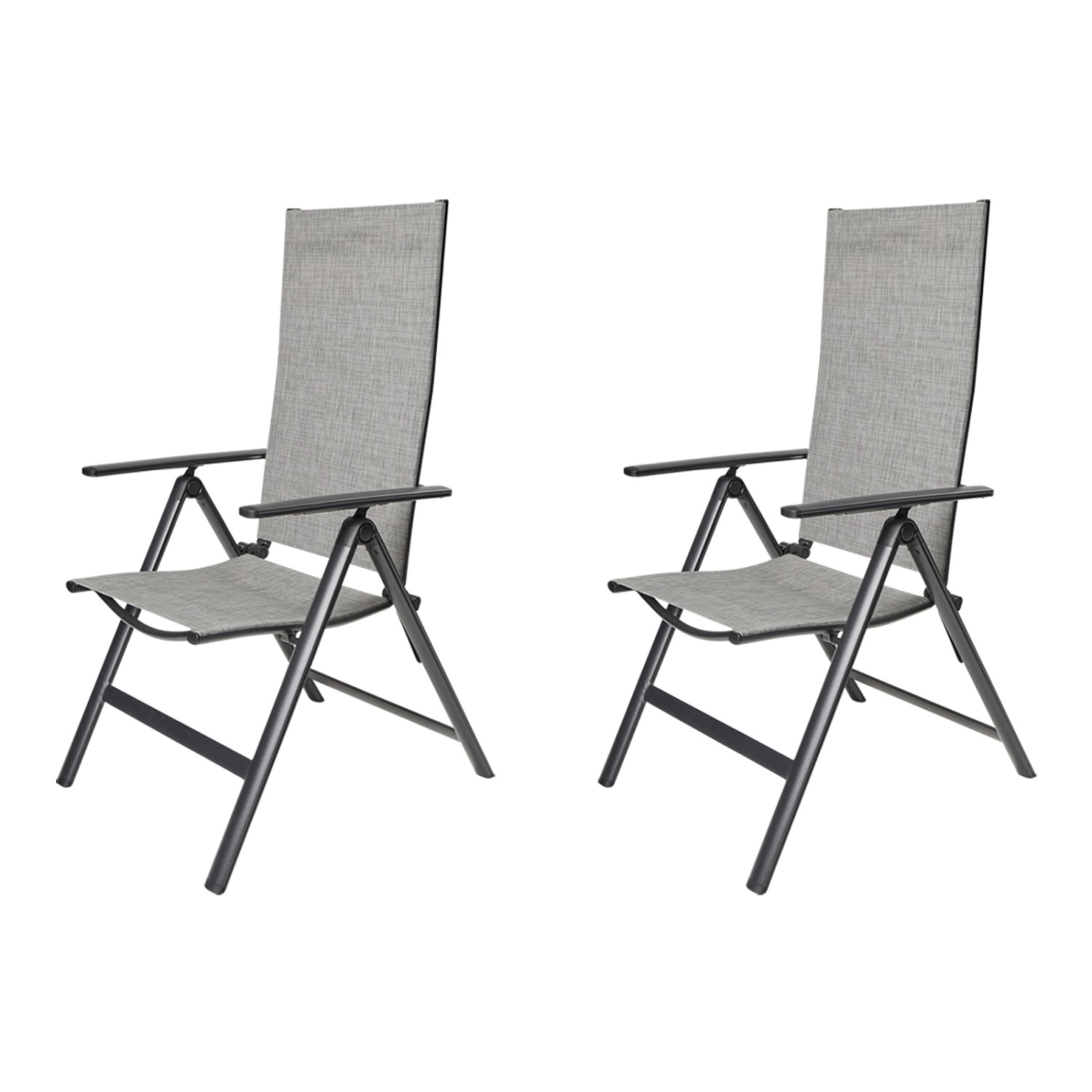 ebuy24 Keddy 2 x Gartenstuhl Justierbarer Rücken 7 Positionen Schwarz Hellg günstig online kaufen