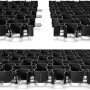 Schwarze Kunststoff Paddockplatten mit Wabenstruktur und Stecksystem. Ideal als Rasengitter für Reitplätze, Wege und Parkplätze.