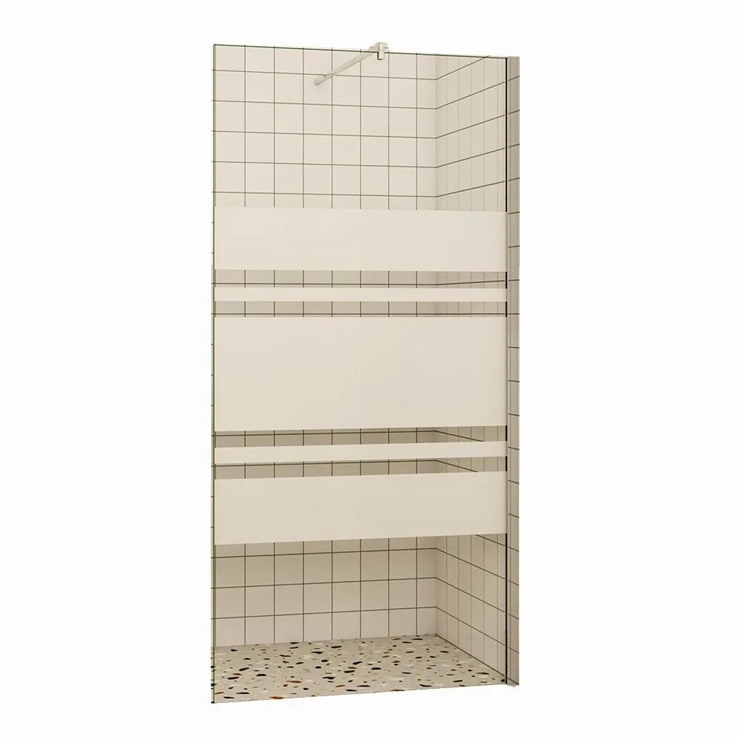 Duschparadies Walk In Duschen 100 x 200cm Duschabtrennung 8mm Nano Glas Gemustert Seitenwand Verchromt