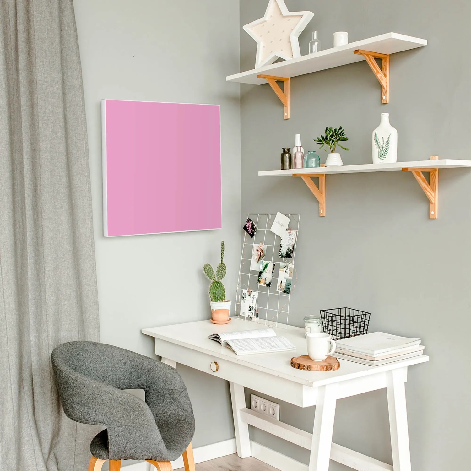 Magnettafel Pinnwand Mit Einhorn-Motiv, 40x60 Cm, Weiß-rosa – Inkl. Magnete & Montageset, Made In Germany