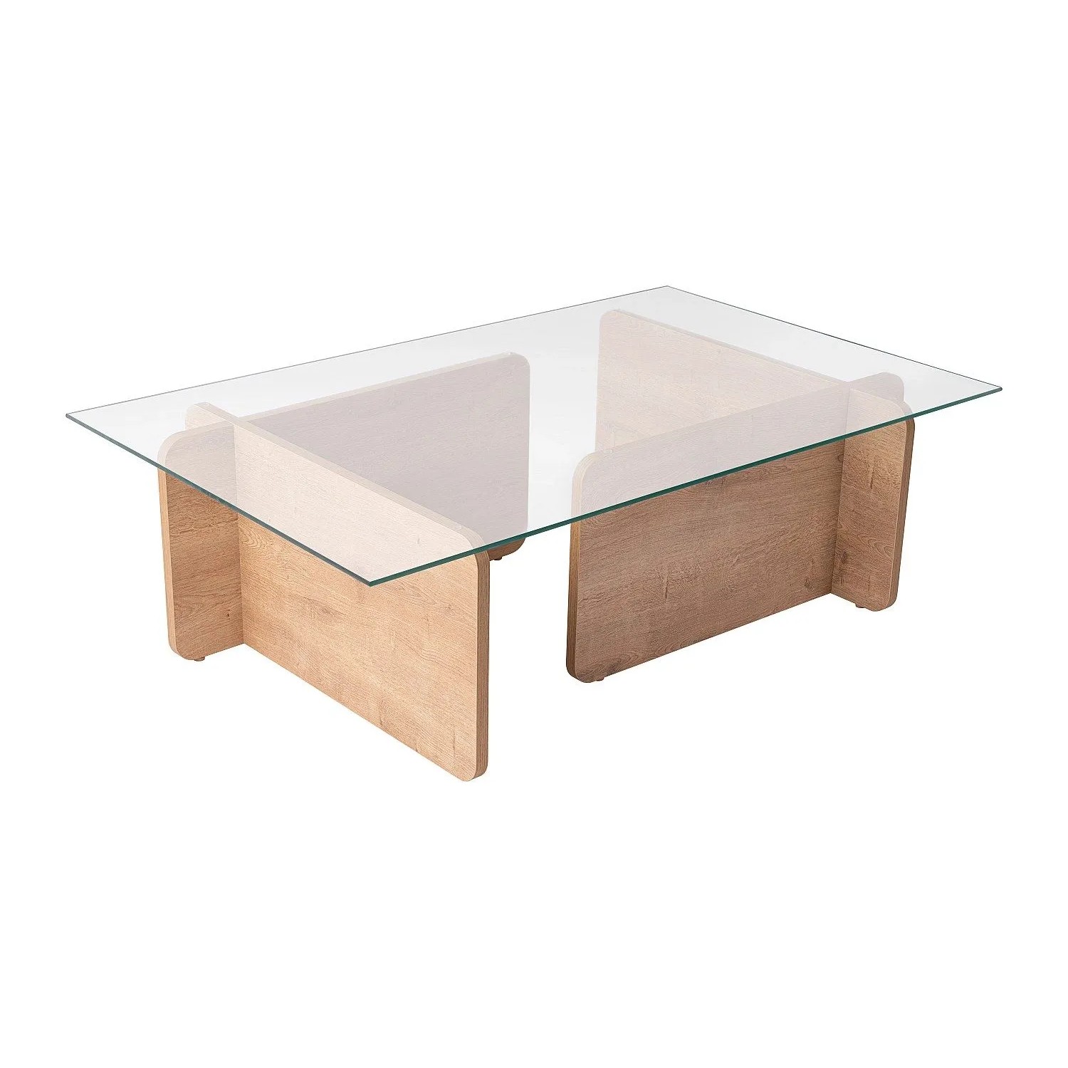 Vente-unique Couchtisch Azra Transparent  Naturfarben Hell 105 cm