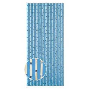 Blauer Türvorhang Tonkin aus Holz und Fruchtkernen, 90x200 cm, ideal als Raumteiler.